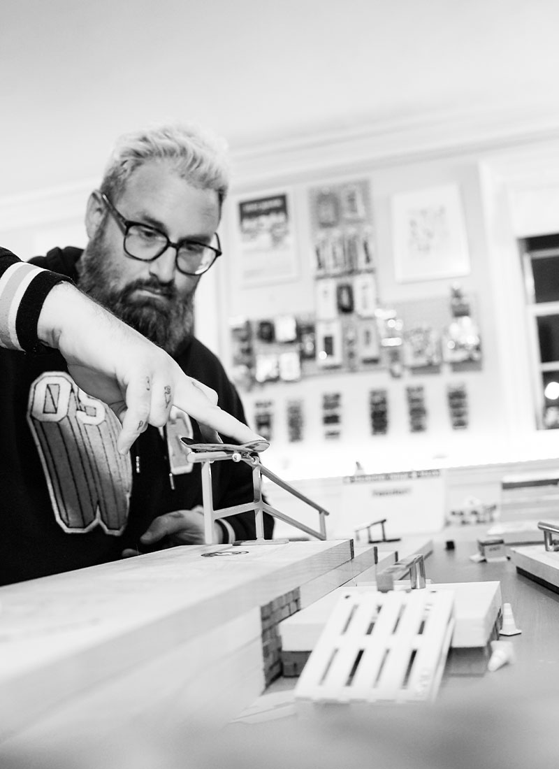 The founder of 902 Fingerboard Store